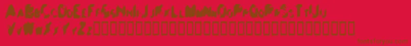 Balls ffy Font – Brown Fonts on Red Background