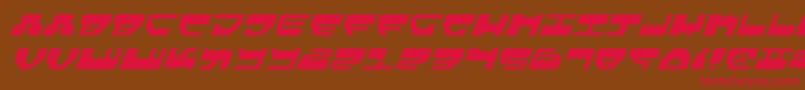 フォントLovev2li – 赤い文字が茶色の背景にあります。