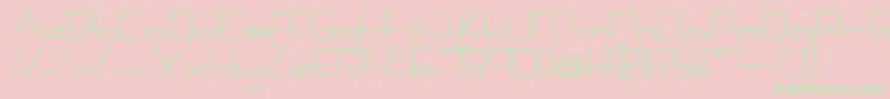 Kuppelboldkuppel-Schriftart – Grüne Schriften auf rosa Hintergrund