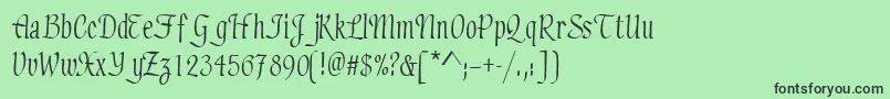 フォントElicitsskRegular – 緑の背景に黒い文字