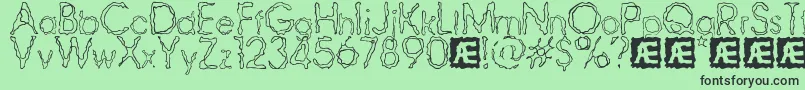 RavagedByYearsBrk Font – Black Fonts on Green Background