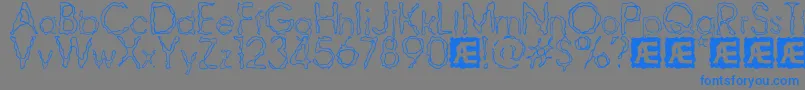 RavagedByYearsBrk Font – Blue Fonts on Gray Background