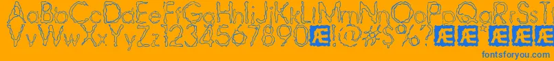 RavagedByYearsBrk Font – Blue Fonts on Orange Background