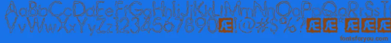 RavagedByYearsBrk Font – Brown Fonts on Blue Background