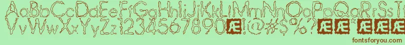 RavagedByYearsBrk Font – Brown Fonts on Green Background