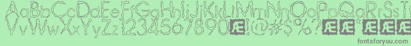 RavagedByYearsBrk Font – Gray Fonts on Green Background