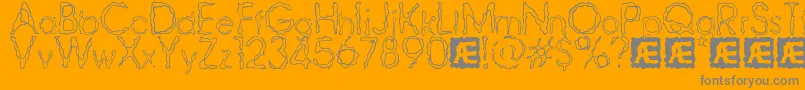 RavagedByYearsBrk-Schriftart – Graue Schriften auf orangefarbenem Hintergrund