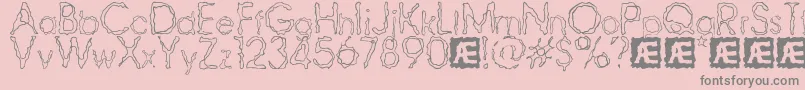 RavagedByYearsBrk Font – Gray Fonts on Pink Background