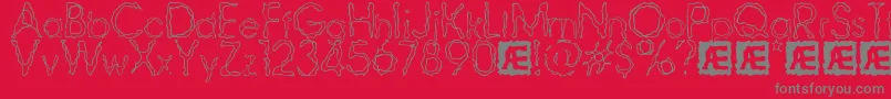 RavagedByYearsBrk Font – Gray Fonts on Red Background