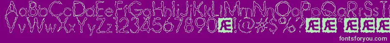 RavagedByYearsBrk Font – Green Fonts on Purple Background