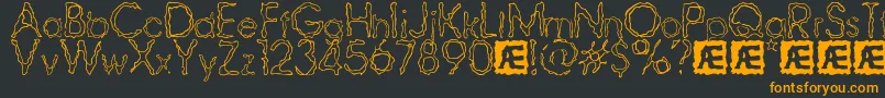 RavagedByYearsBrk Font – Orange Fonts on Black Background