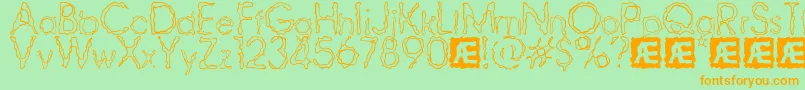 RavagedByYearsBrk Font – Orange Fonts on Green Background