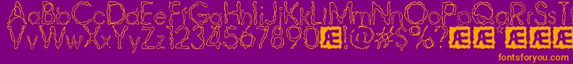 RavagedByYearsBrk Font – Orange Fonts on Purple Background