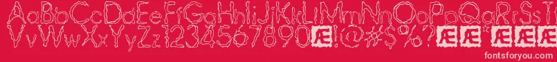 RavagedByYearsBrk Font – Pink Fonts on Red Background