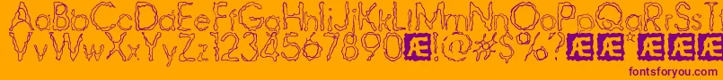 RavagedByYearsBrk Font – Purple Fonts on Orange Background