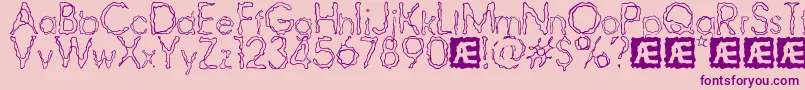 RavagedByYearsBrk Font – Purple Fonts on Pink Background