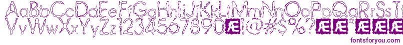 RavagedByYearsBrk Font – Purple Fonts on White Background