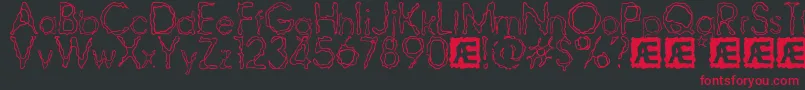 RavagedByYearsBrk Font – Red Fonts on Black Background