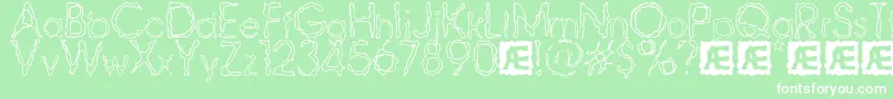 RavagedByYearsBrk Font – White Fonts on Green Background