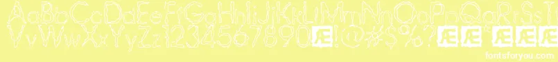 RavagedByYearsBrk Font – White Fonts on Yellow Background