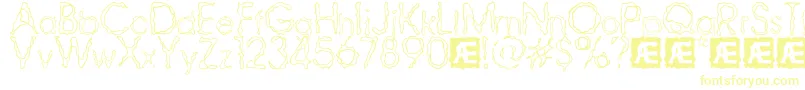 RavagedByYearsBrk Font – Yellow Fonts on White Background