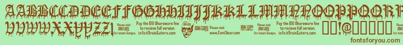 Fonte BloodOfDraculasw – fontes marrons em um fundo verde