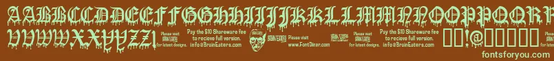 Fonte BloodOfDraculasw – fontes verdes em um fundo marrom