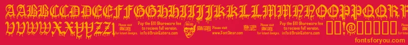 Fonte BloodOfDraculasw – fontes laranjas em um fundo vermelho