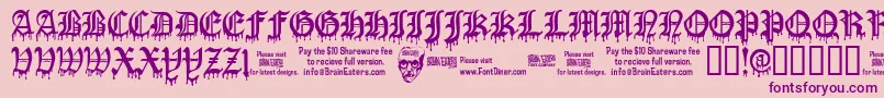 BloodOfDraculasw-fontti – violetit fontit vaaleanpunaisella taustalla