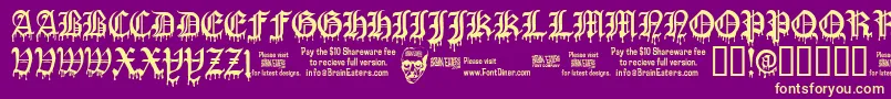 Fonte BloodOfDraculasw – fontes amarelas em um fundo roxo