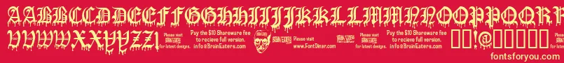 Fonte BloodOfDraculasw – fontes amarelas em um fundo vermelho