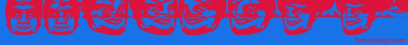 Obeyfunhouse Font – Red Fonts on Blue Background