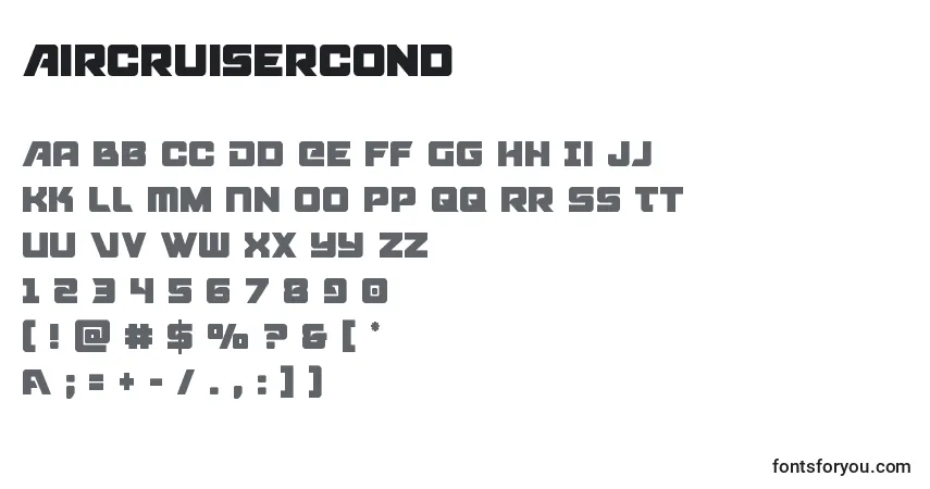 A fonte Aircruisercond – alfabeto, números, caracteres especiais