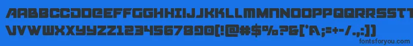フォントAircruisercond – 黒い文字の青い背景