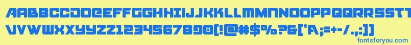 Шрифт Aircruisercond – синие шрифты на жёлтом фоне