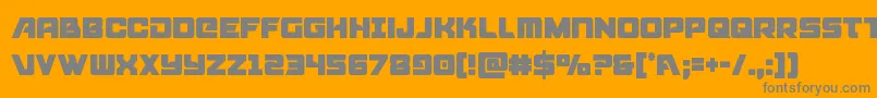 Aircruisercond-fontti – harmaat kirjasimet oranssilla taustalla