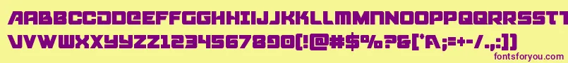 Aircruisercond-Schriftart – Violette Schriften auf gelbem Hintergrund