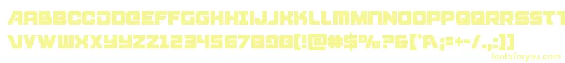 Aircruisercond-Schriftart – Gelbe Schriften auf weißem Hintergrund
