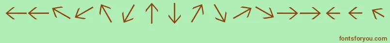 Sebastianarrowslightlight Font – Brown Fonts on Green Background
