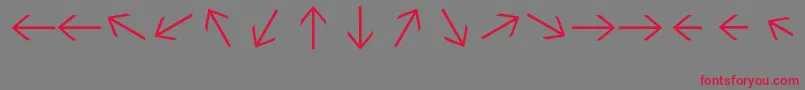 Sebastianarrowslightlight-Schriftart – Rote Schriften auf grauem Hintergrund