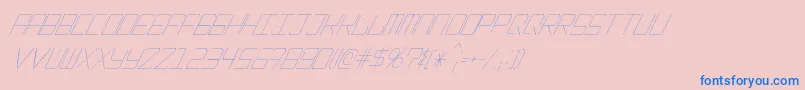 EpicenterThinitalic-fontti – siniset fontit vaaleanpunaisella taustalla