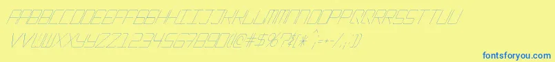 Шрифт EpicenterThinitalic – синие шрифты на жёлтом фоне