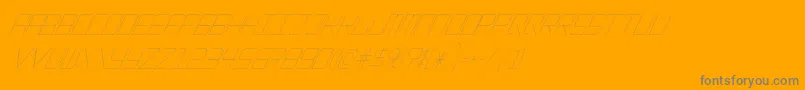 EpicenterThinitalic-Schriftart – Graue Schriften auf orangefarbenem Hintergrund