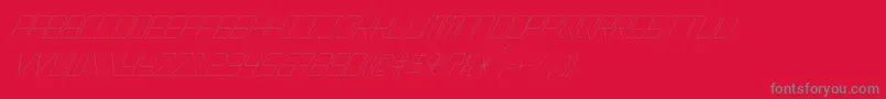 EpicenterThinitalic-fontti – harmaat kirjasimet punaisella taustalla