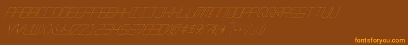 EpicenterThinitalic-Schriftart – Orangefarbene Schriften auf braunem Hintergrund