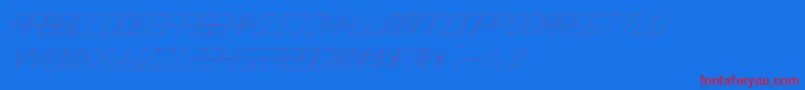 EpicenterThinitalic-Schriftart – Rote Schriften auf blauem Hintergrund