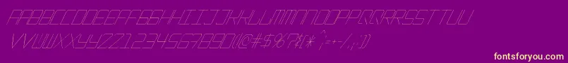 EpicenterThinitalic-Schriftart – Gelbe Schriften auf violettem Hintergrund