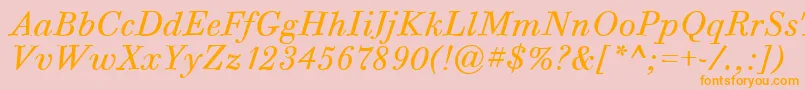 BodoniSixItcTtBookitalic Font – Orange Fonts on Pink Background