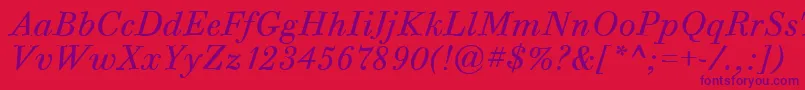 fuente BodoniSixItcTtBookitalic – Fuentes Moradas Sobre Fondo Rojo