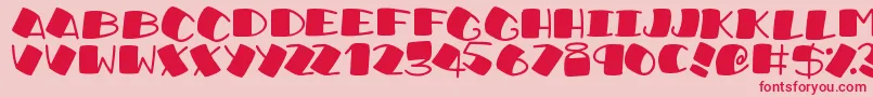 フォントSushiRoll – ピンクの背景に赤い文字